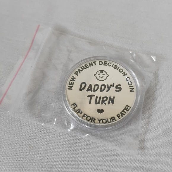 New Parents Metal Decision Flipping Coin Diaper Change Chores Game Gift - Picture 6 of 9